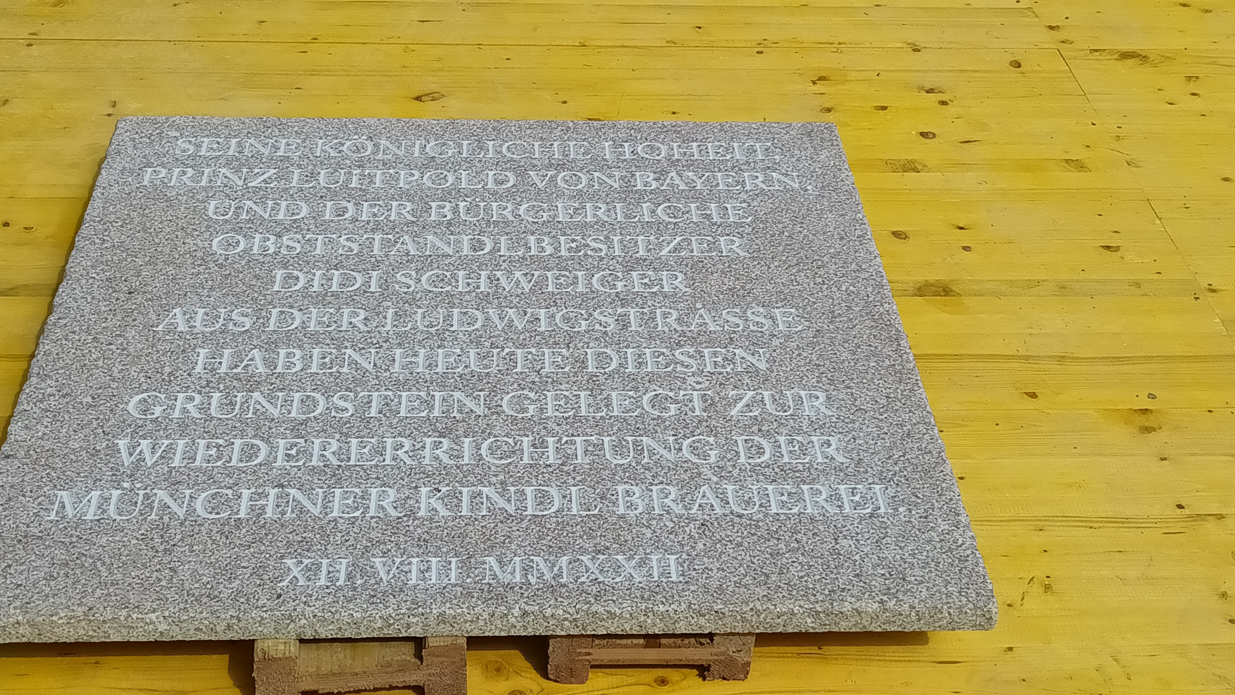 Grundsteinlegung für die Münchner Kindl Brauerei in Obergiesing